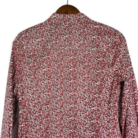Court & Rowe Red Ditsy Fields Print Floral Button Up Shirt - Picture 8 of 11